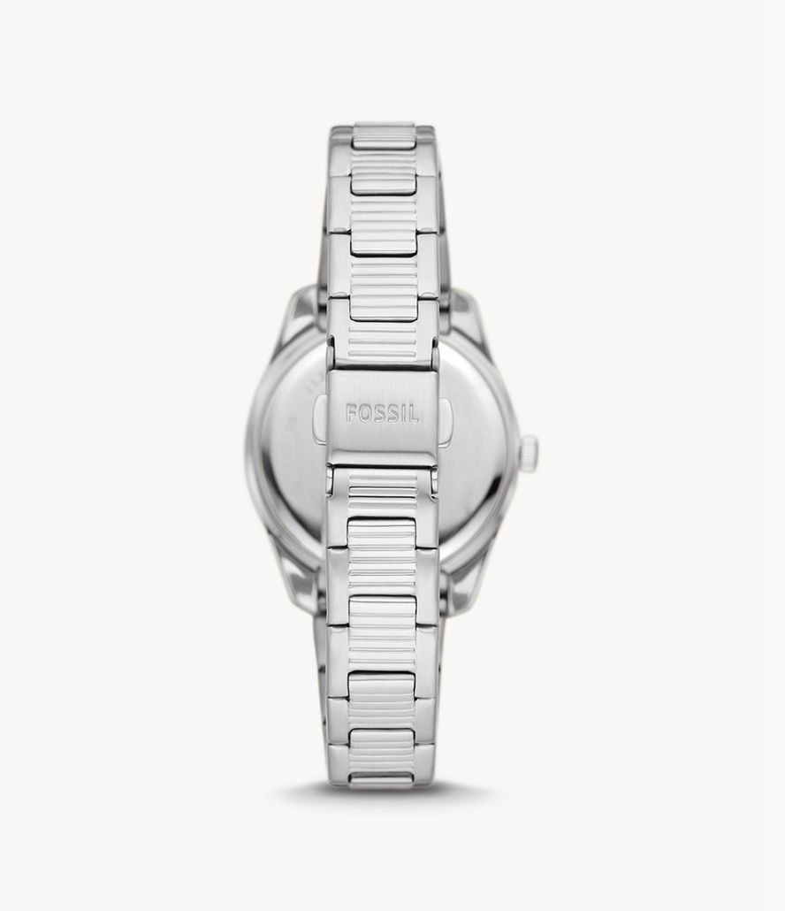 Fossil Scarlette Three-Hand Day-Date Stainless Steel Ure Dame Sølv | QUVYMS-051