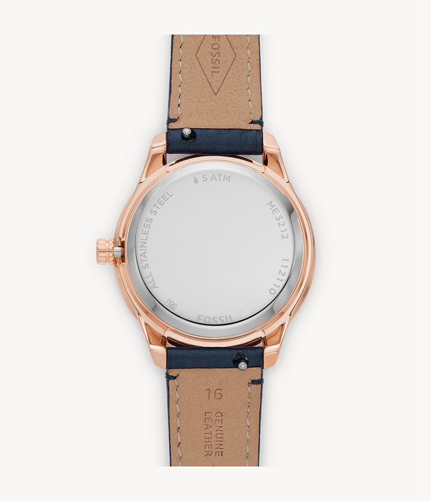 Fossil Stella Automatisk Eco Læder Ure Dame Lyserød Guld | SMFDTV-463