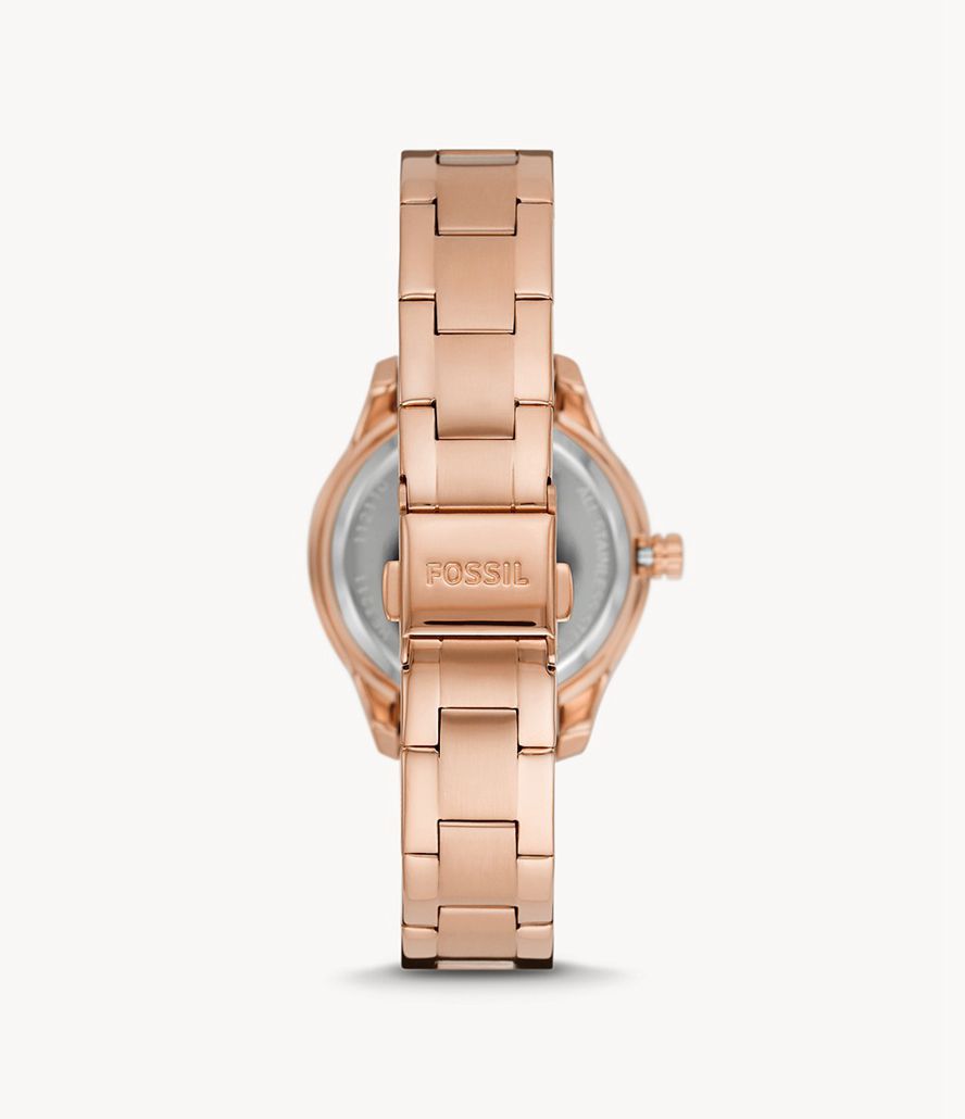 Fossil Stella Automatisk Tone Stainless Steel Ure Dame Lyserød Guld | OUXBCK-143