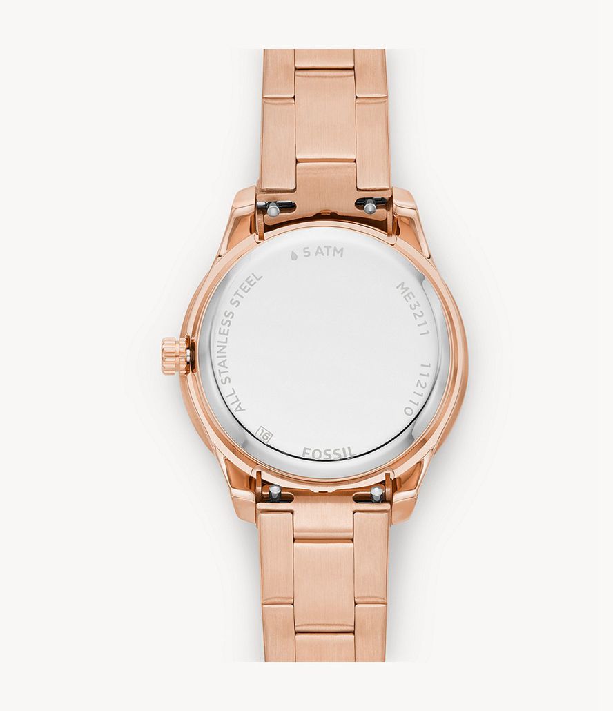 Fossil Stella Automatisk Tone Stainless Steel Ure Dame Lyserød Guld | OUXBCK-143