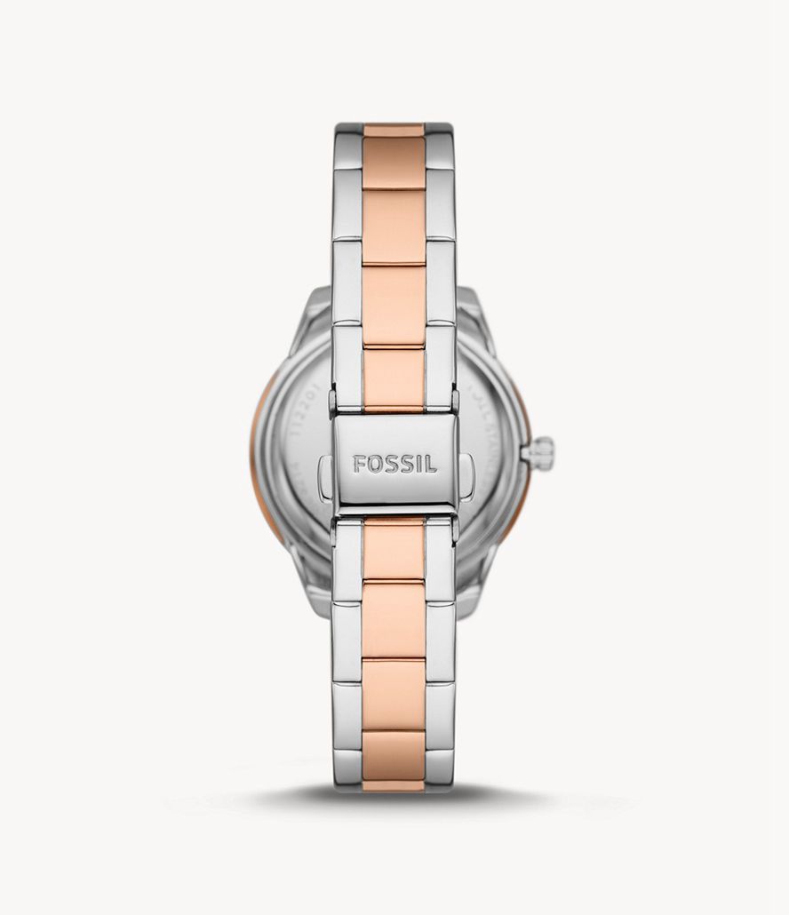 Fossil Stella Automatisk Two-Tone Stainless Steel Ure Dame Sølv | ILCDWX-603