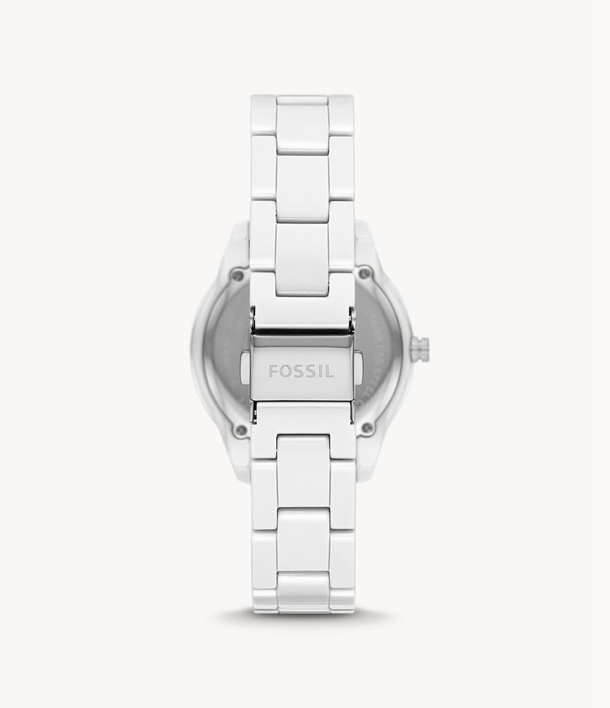 Fossil Stella Multifunktion Keramisk Ure Dame Hvide | OGEBRQ-306