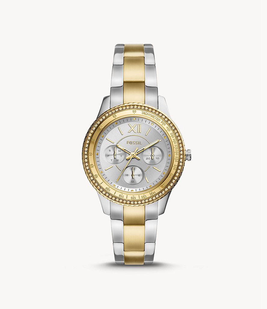 Fossil Stella Sports Multifunktion Two-Tone Stainless Steel Ure Dame Guld | UZYWRE-902