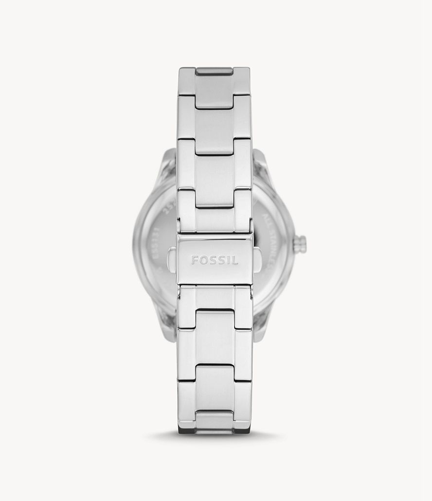 Fossil Stella Three-Hand Date Stainless Steel Ure Dame Sølv | DVZOCT-573