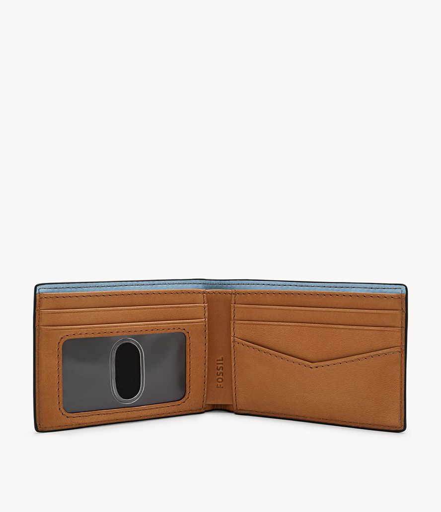 Fossil Steven Front Pocket Bifold Tegnebog Herre Blå | CRXDAF-476