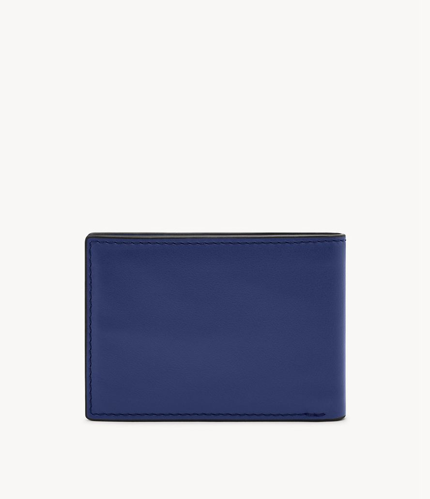 Fossil Steven Front Pocket Bifold Tegnebog Herre Blå | UXMZGE-926