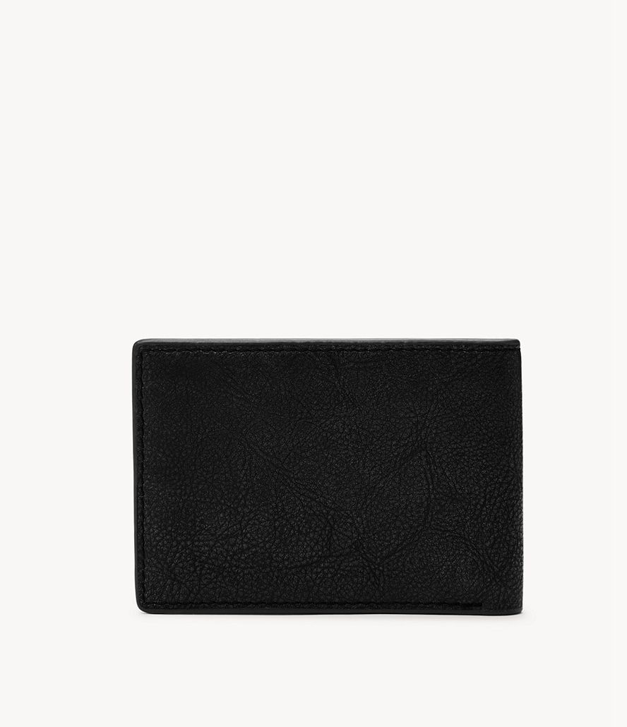 Fossil Steven Front Pocket Bifold Tegnebog Herre Sort | YHOCMF-983