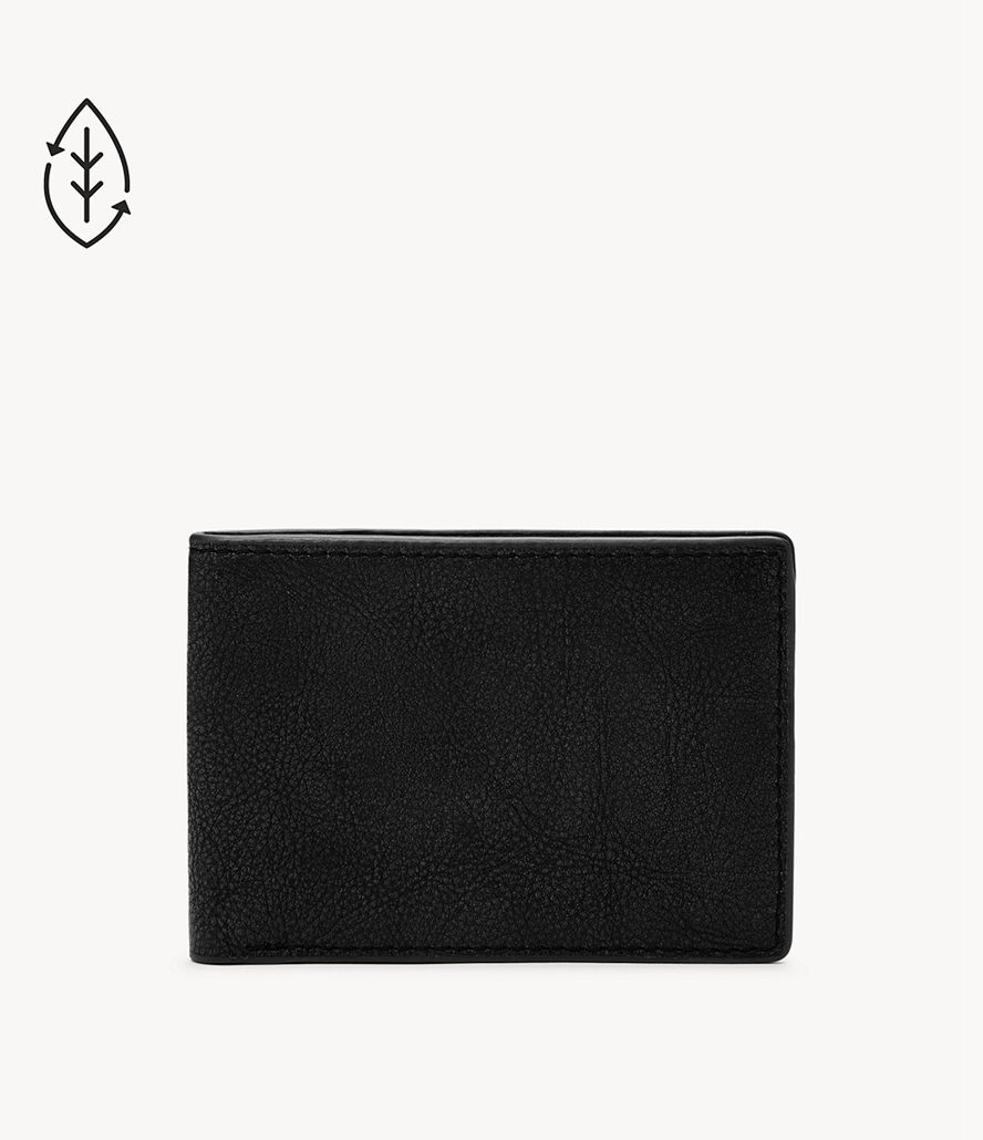 Fossil Steven Front Pocket Bifold Tegnebog Herre Sort | YHOCMF-983