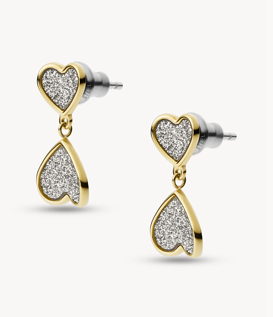 Fossil Sutton Classic Valentine Stainless Steel Heart Stud Øreringe Dame Guld | GILNVQ-485