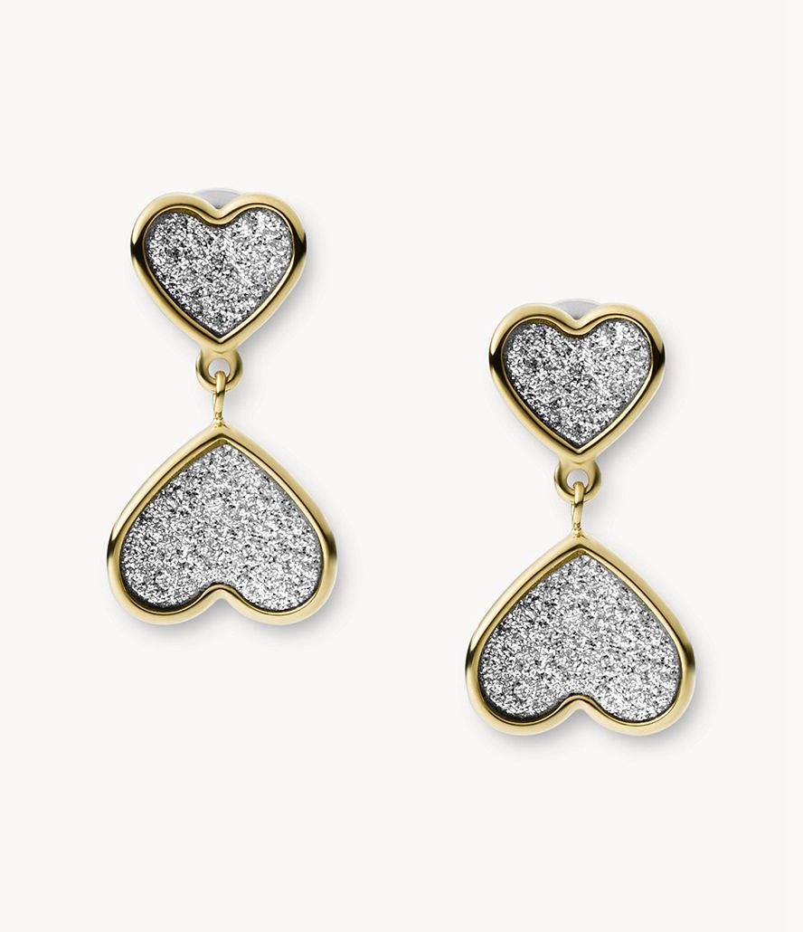 Fossil Sutton Classic Valentine Stainless Steel Heart Stud Øreringe Dame Guld | GILNVQ-485