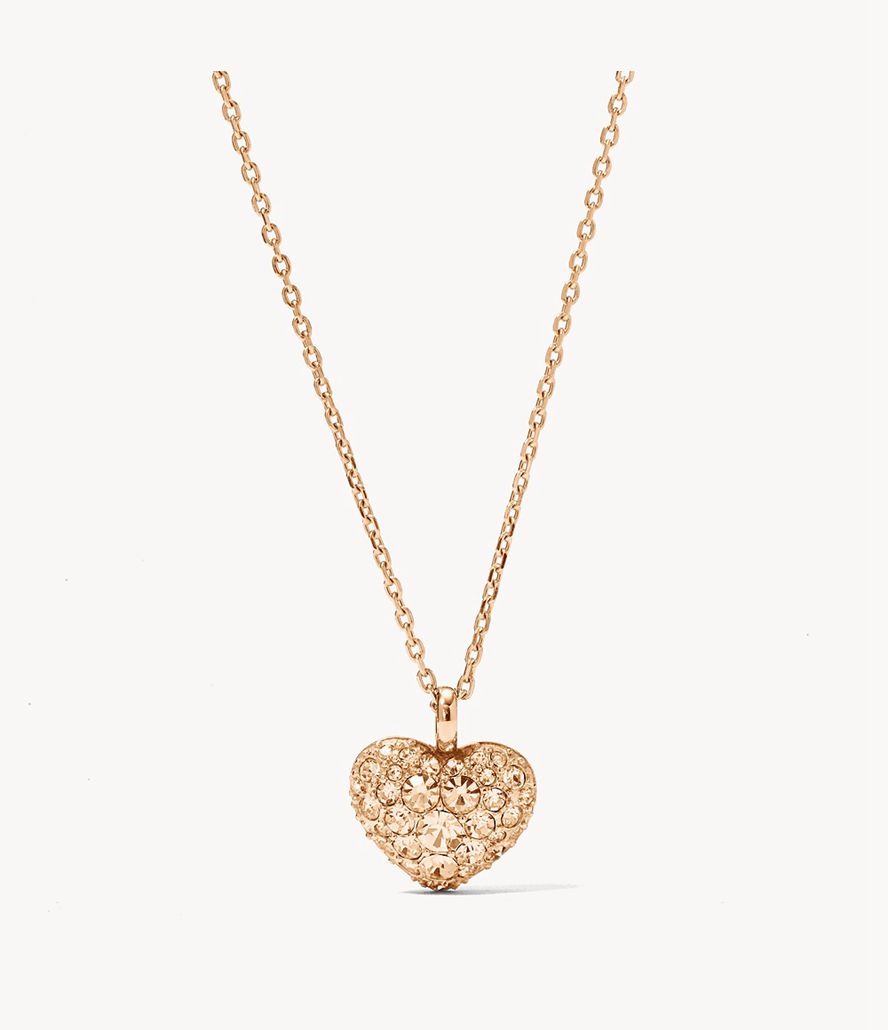 Fossil Sutton Glitz Heart Pendant Halskæder Dame Orange | WCOXVR-648