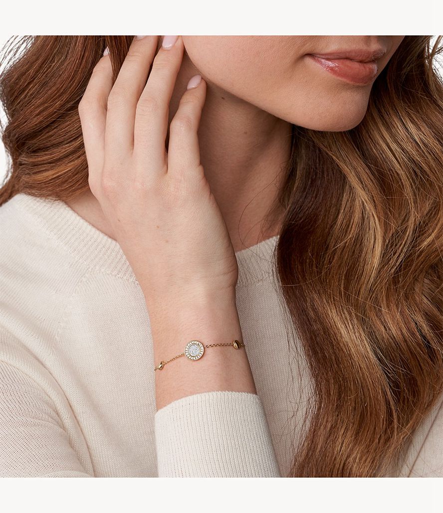 Fossil Sutton Halo Tone Station Armbånd Dame Lyserød Guld | YQGNID-970