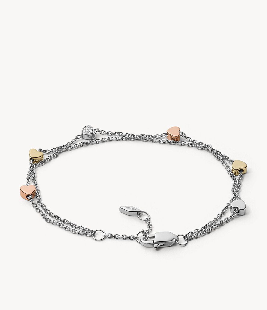 Fossil Sutton Heart Steel Double-Chain Armbånd Dame Flerfarvede | YTQWHG-479