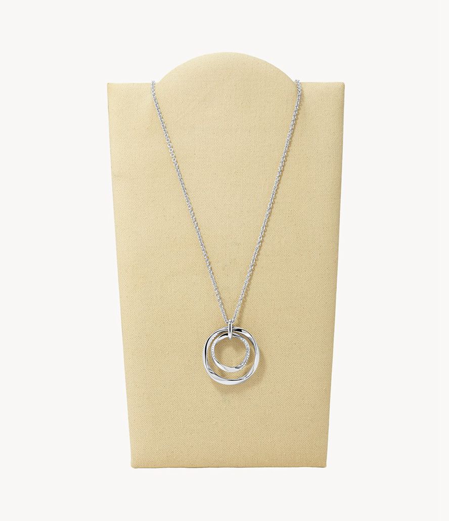 Fossil Sutton Long Twist Stainless Steel Pendant Halskæder Dame Sølv | WEQVXO-829