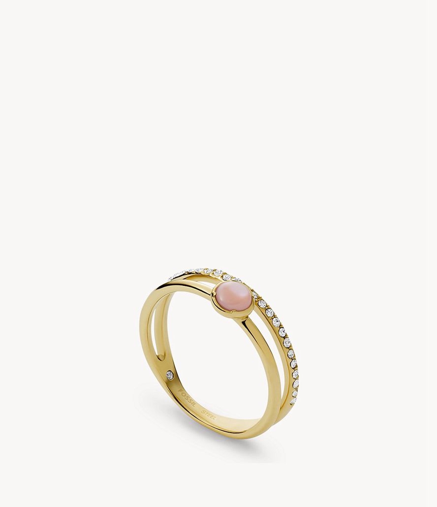 Fossil Sutton Mother-Of-Pearl Band Ring Dame Guld | JBQXTL-241