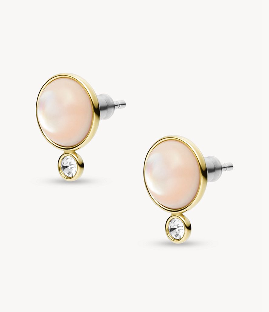 Fossil Sutton Mother-Of-Pearl Stud Øreringe Dame Guld | SKPUAO-284