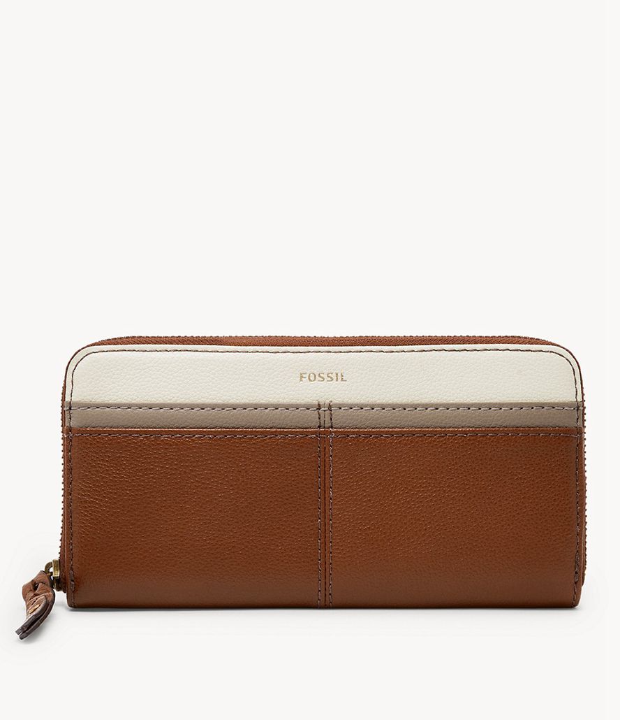 Fossil Tara Zip Around Clutch Taske Dame Flerfarvede | ZMUBPL-192