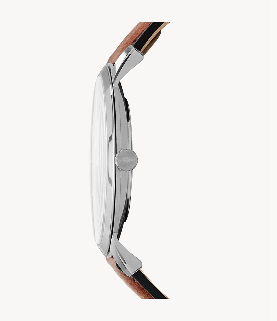 Fossil The Minimalist Slim Three-Hand Læder Ure Herre Sølv | BTRZSM-048