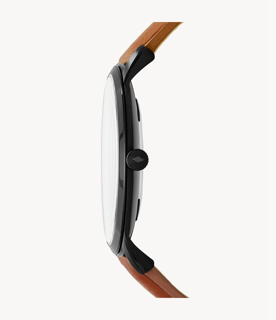 Fossil The Minimalist Slim Three-Hand Læder Ure Herre Sort | ZHEYFQ-376