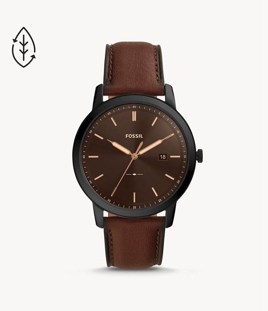 Fossil The Minimalist Solar-Powered Eco Læder Ure Herre Sort | FYDWSX-715