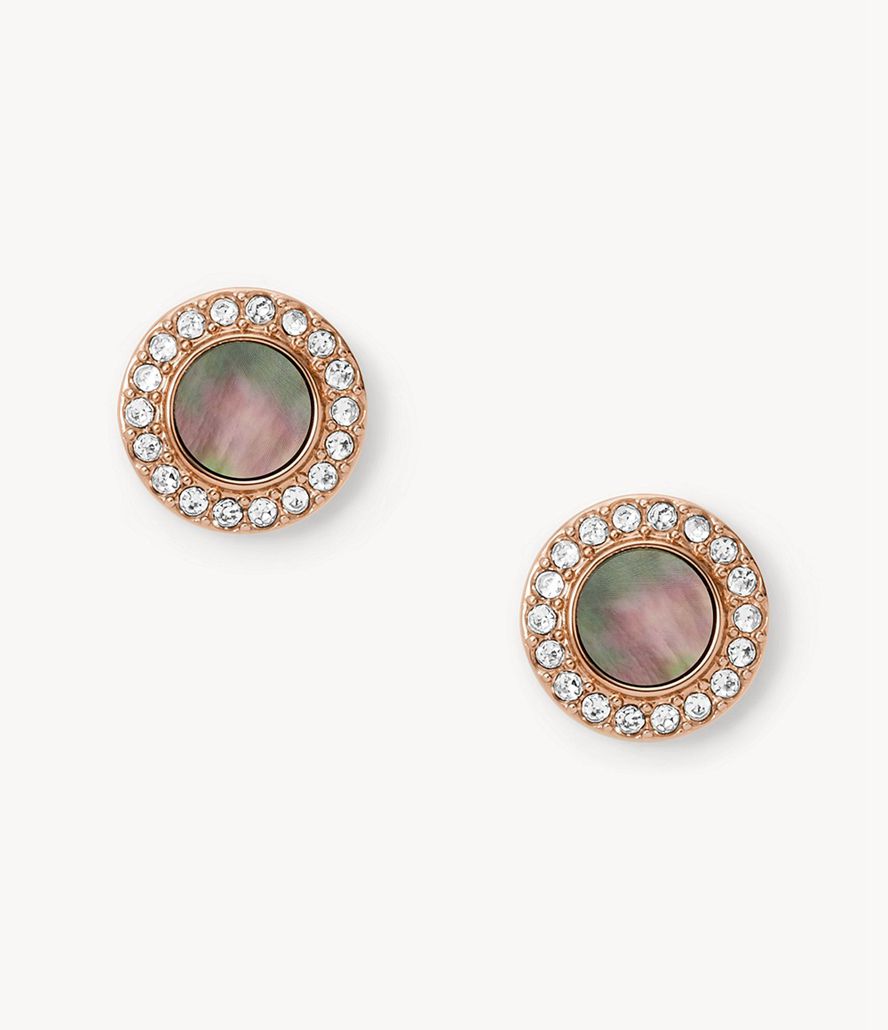 Fossil Val Mother-Of-Pearl Glitz Studs Øreringe Dame Lyserød Guld | EPFHOG-014