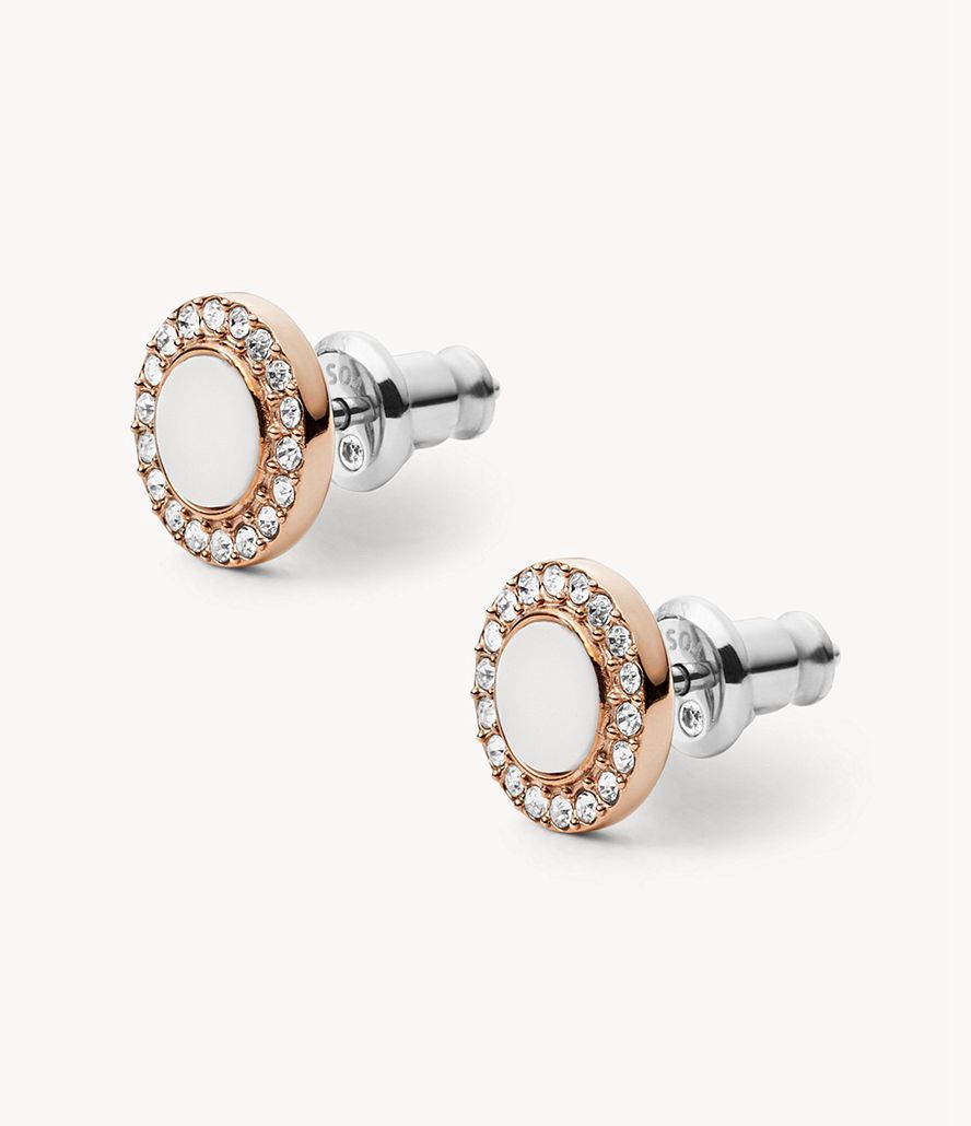 Fossil Val Stone Glitz Studs Øreringe Dame Lyserød Guld | JIYDMA-305