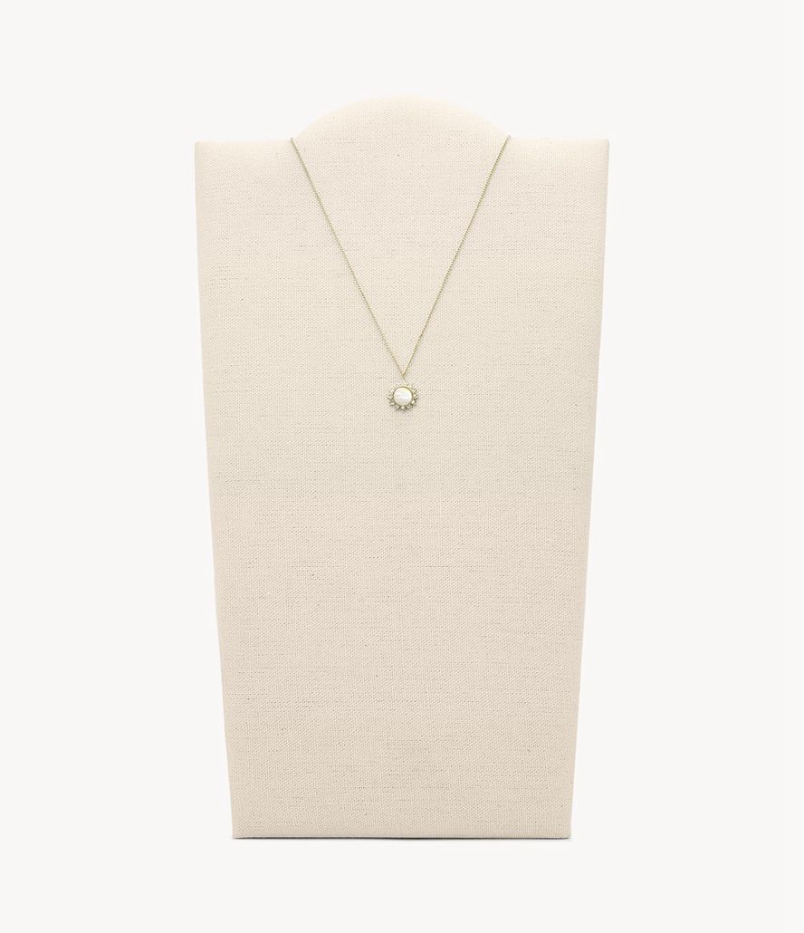 Fossil Val You Are My Sunshine Mother-Of-Pearl Stainless Steel Pendant Halskæder Dame Guld | ICRHTY-096