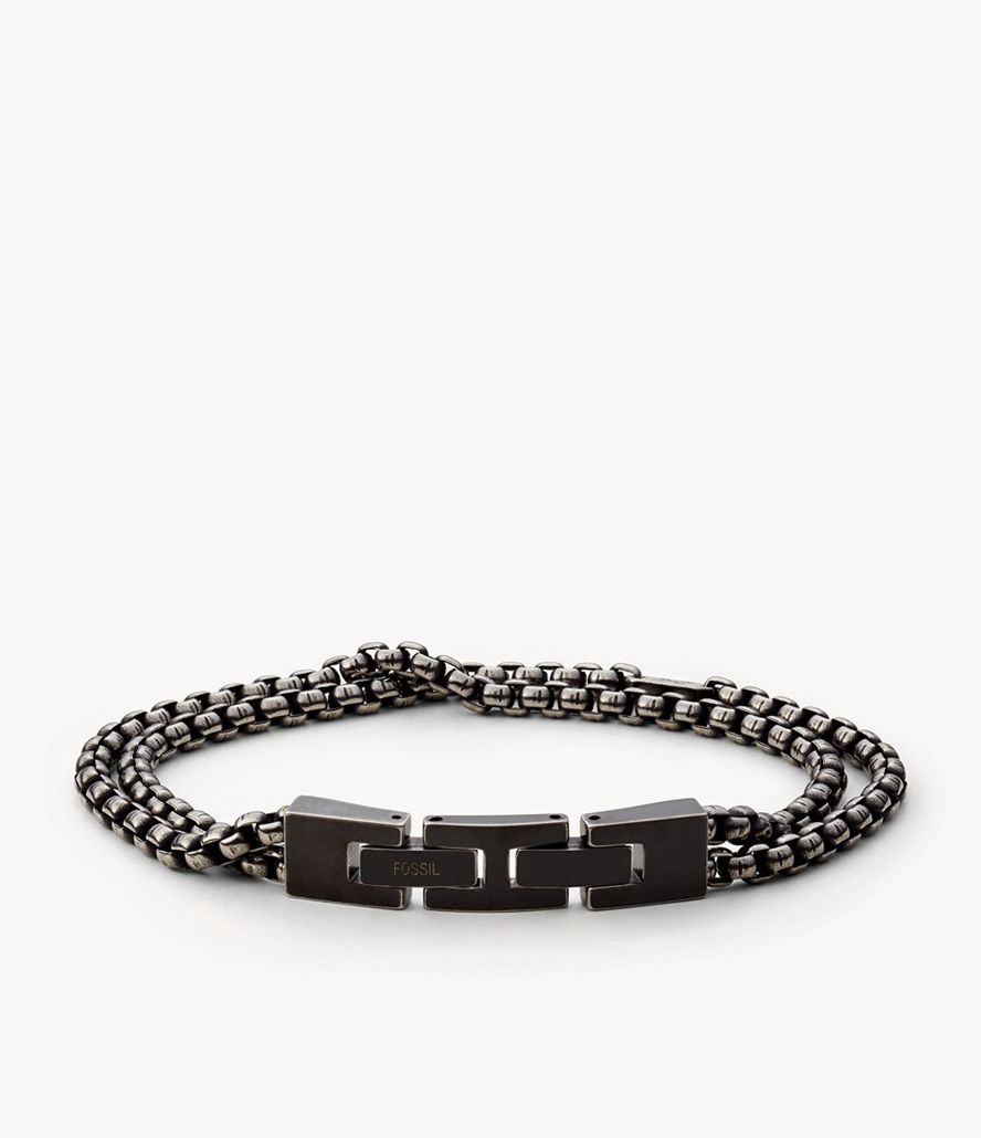 Fossil Vintage Casual Adventurer Silver-Tone Stainless Steel Chain Armbånd Herre Sølv | AFOJXR-723