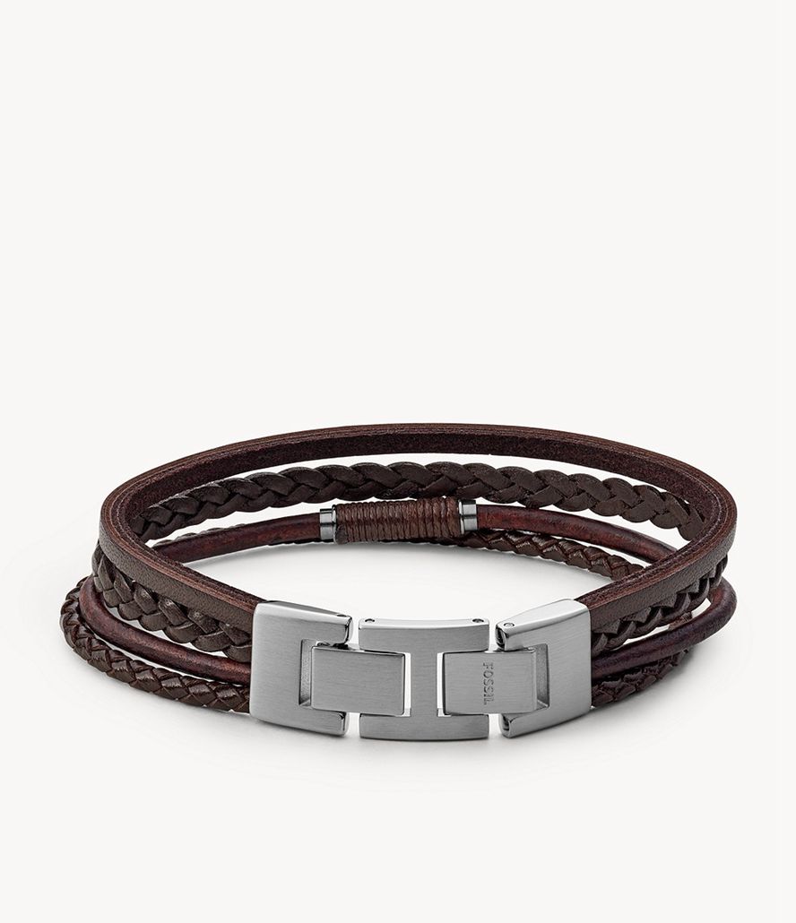 Fossil Vintage Casual Læder Strand Armbånd Herre Brune | IRNKMA-329