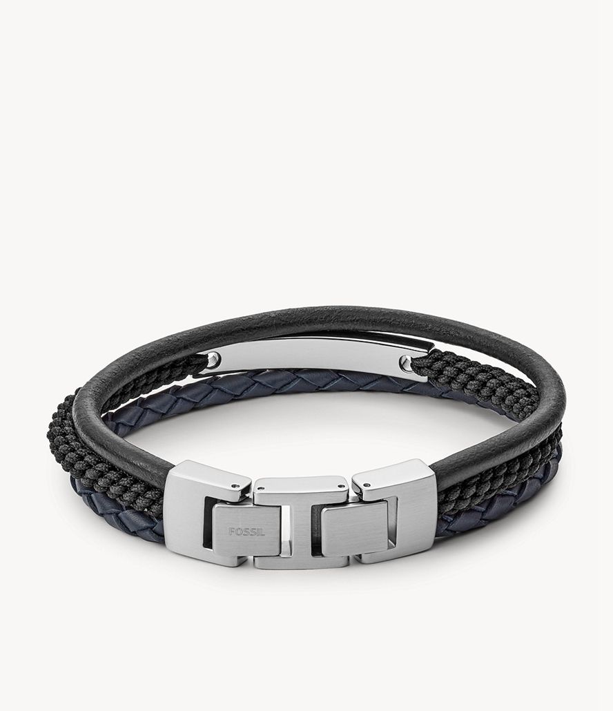 Fossil Vintage Casual Multi-Strand Armbånd Herre Sølv | NLMBPF-809