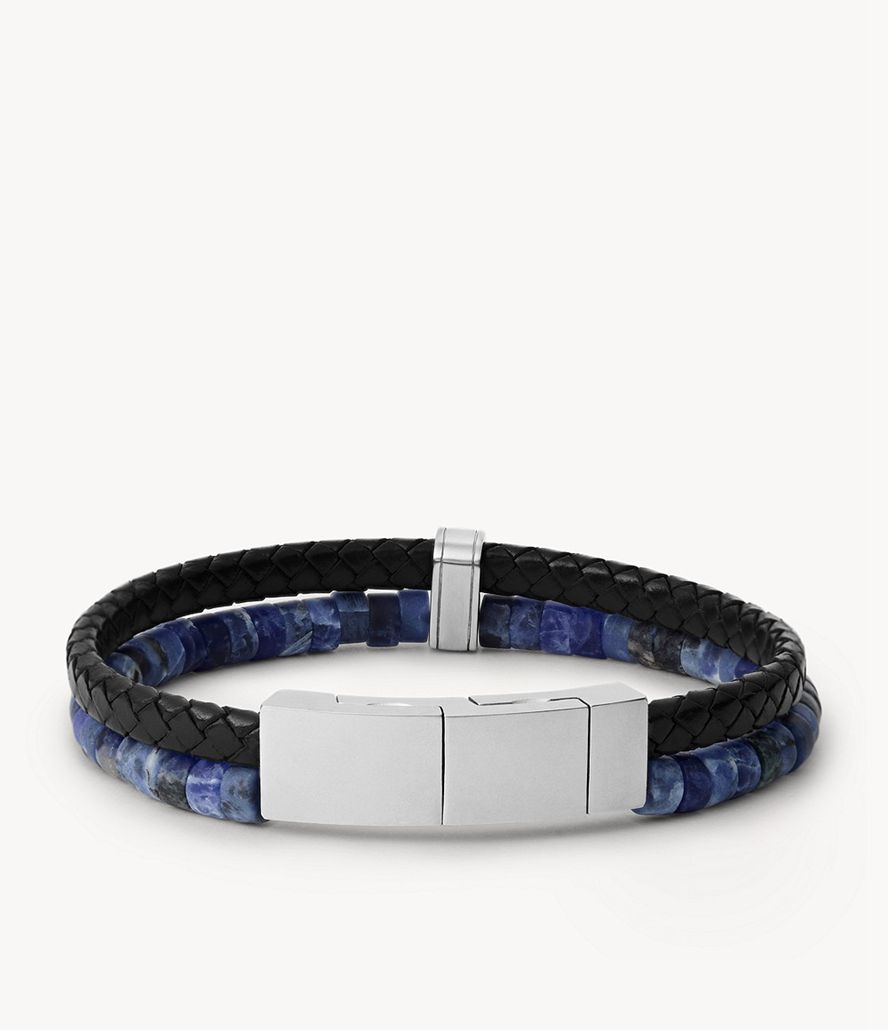 Fossil Vintage Casual Multistrands Pacific Sodalite Strand Armbånd Herre Sølv | OTNULJ-691