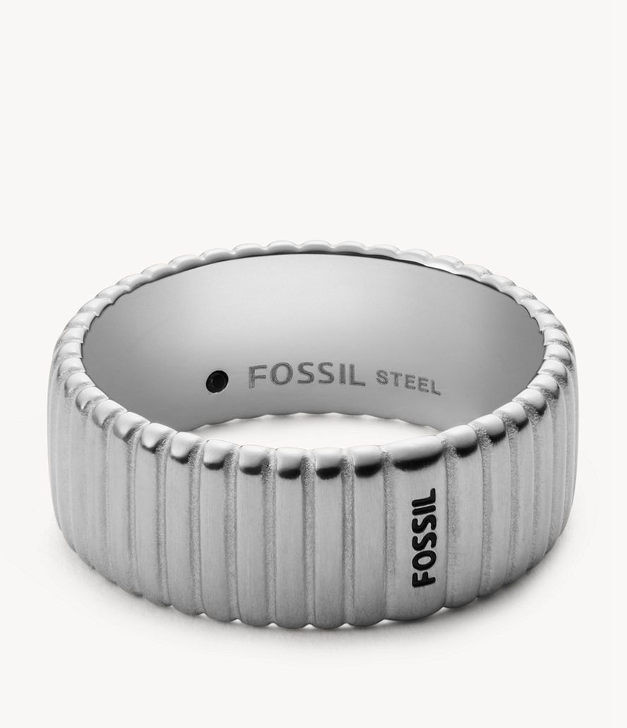 Fossil Vintage Heritage Stainless Steel Band Ring Herre Sølv | ZNSRKV-691