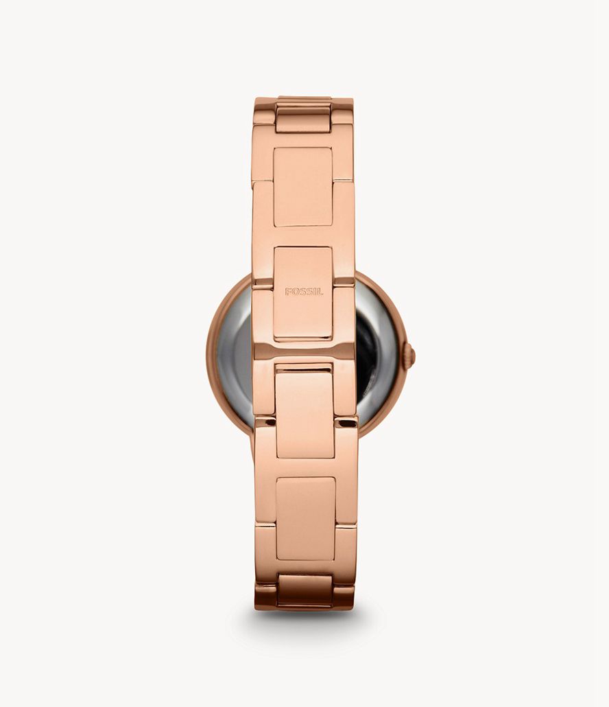 Fossil Virginia Rose-Tone Stainless Steel Ure Dame Lyserød Guld | ESQYKM-630