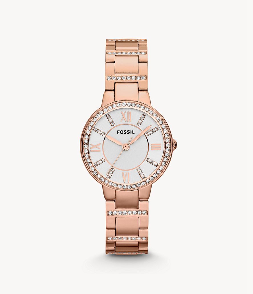 Fossil Virginia Rose-Tone Stainless Steel Ure Dame Lyserød Guld | ESQYKM-630