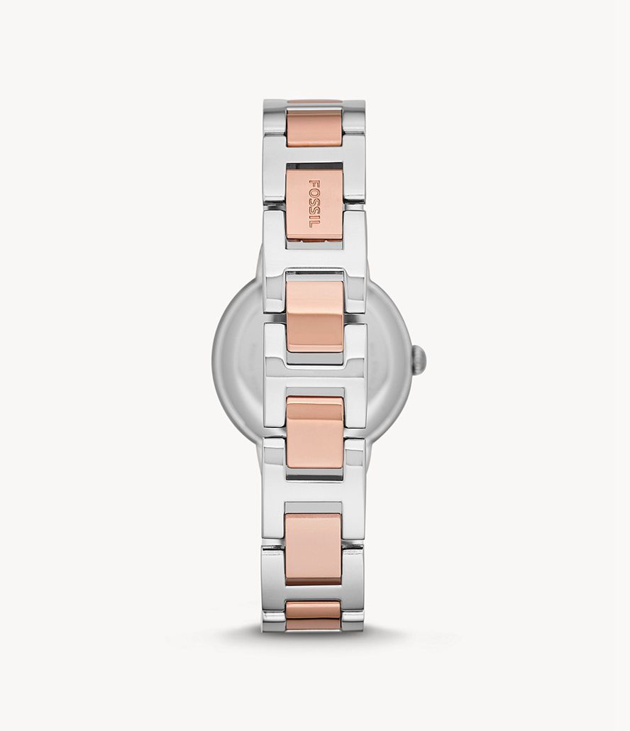 Fossil Virginia Two-Tone Stainless Steel Ure Dame Sølv | ZPEKMN-365