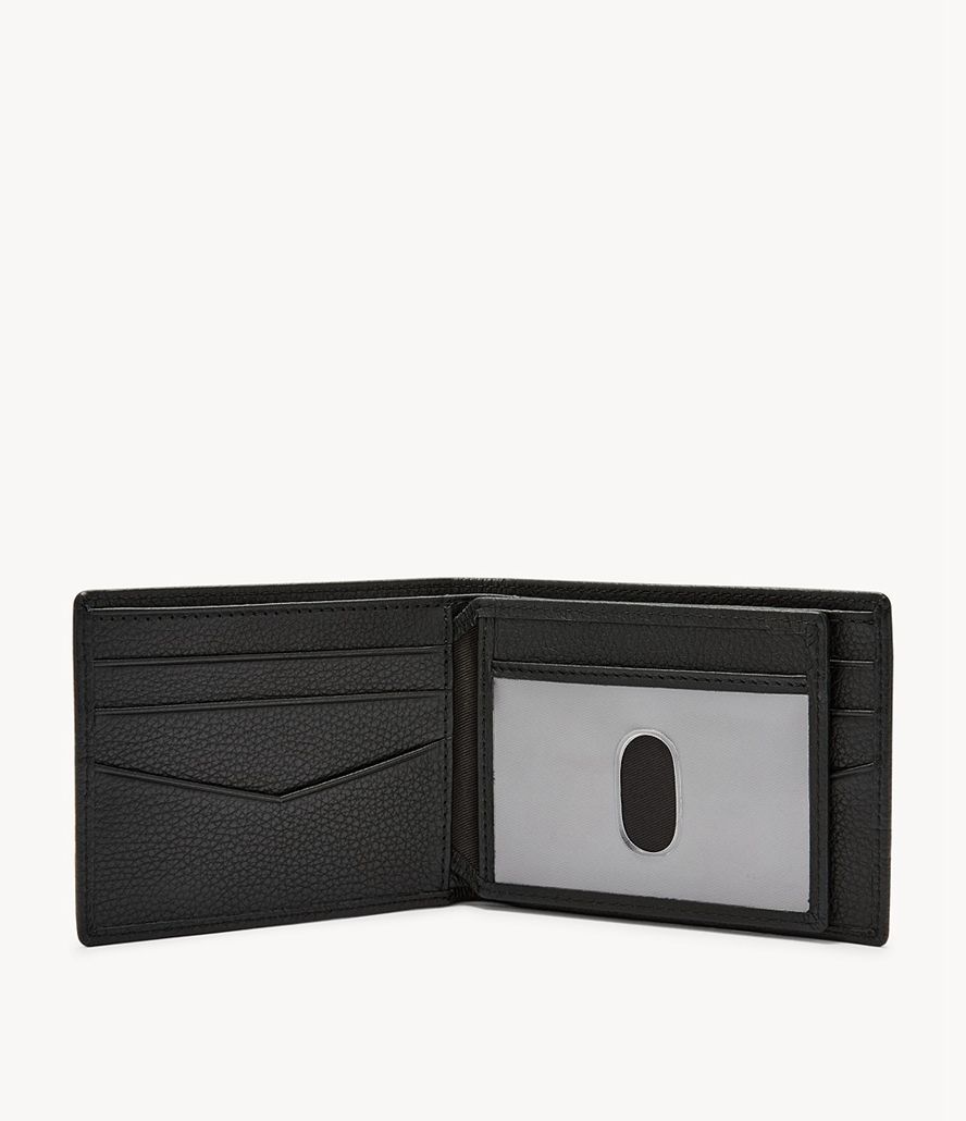 Fossil Wilder Flip Id Bifold Tegnebog Herre Sort | STJXBA-671