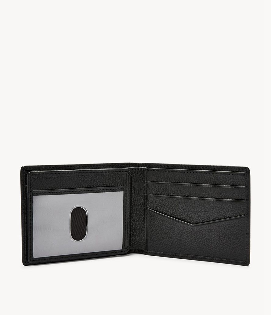 Fossil Wilder Flip Id Bifold Tegnebog Herre Sort | STJXBA-671