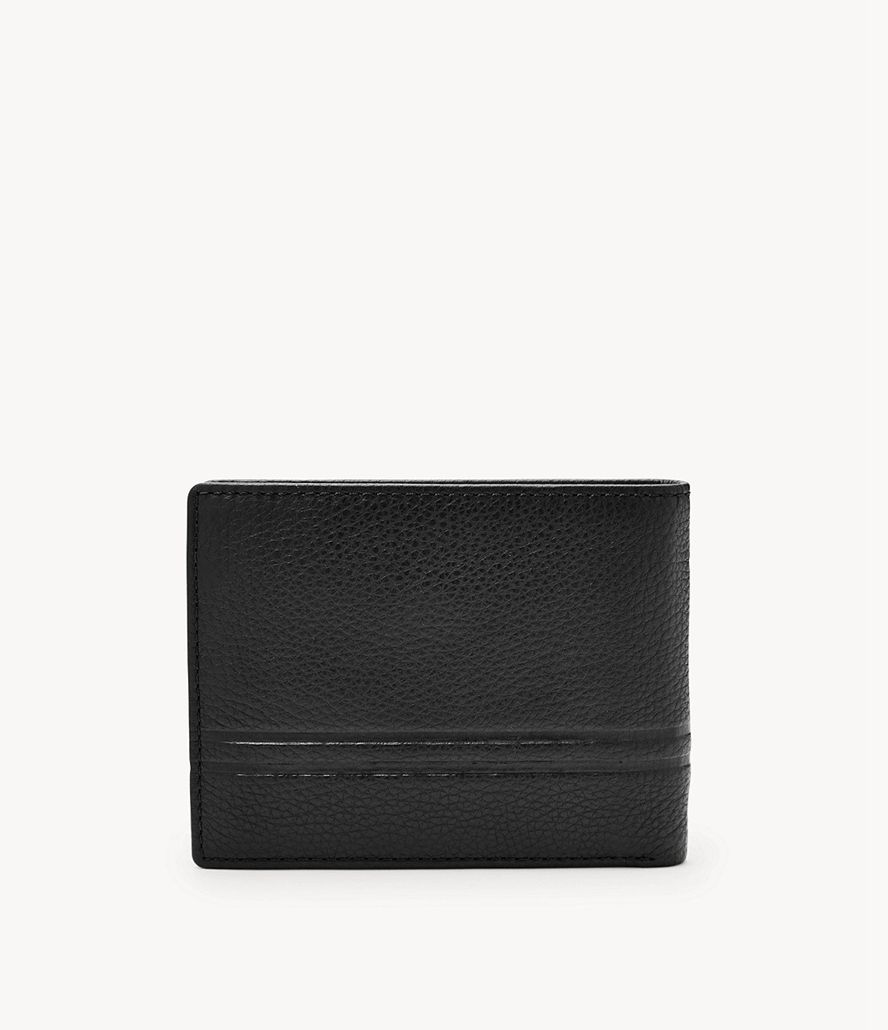 Fossil Wilder Flip Id Bifold Tegnebog Herre Sort | STJXBA-671