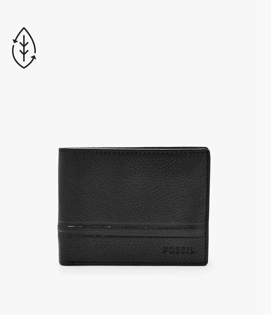 Fossil Wilder Flip Id Bifold Tegnebog Herre Sort | STJXBA-671