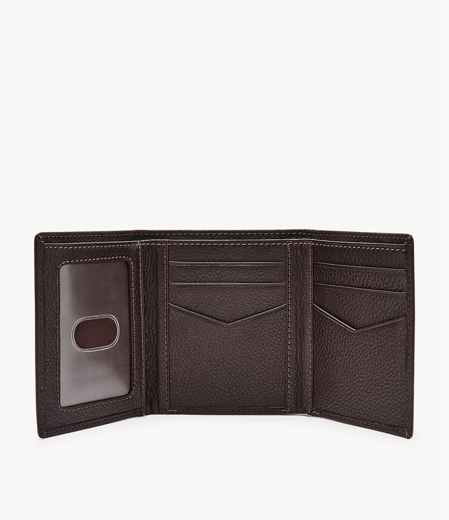 Fossil Wilder Trifold Tegnebog Herre Brune | FUPMCL-687