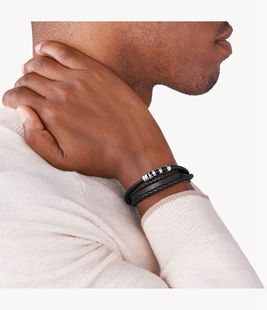 Fossil Wrap Armbånd Herre Sort | DAXJBL-570